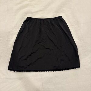 Black Satin Mini Skirt